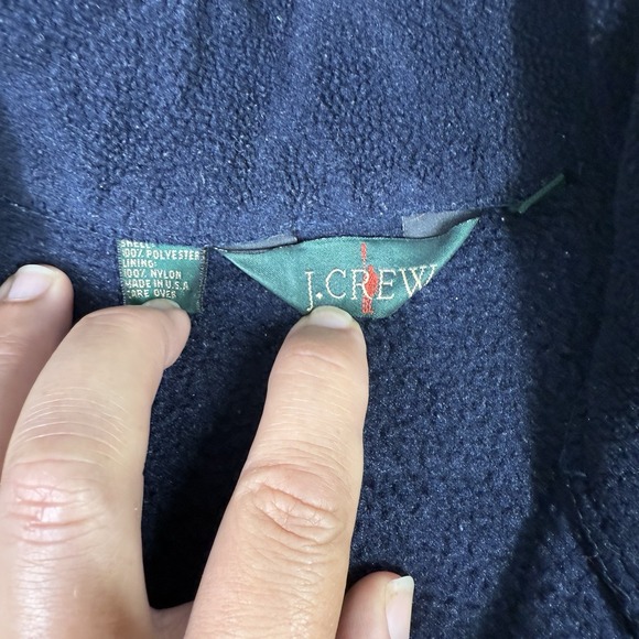 Vintage J. Crew Sweater Oarsman Mens Small Navy Quarter Zip Fleece Pullover USA‎ - Picture 4 of 7